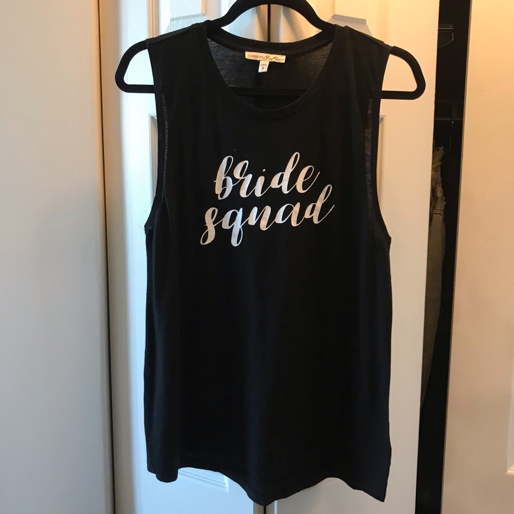 Express One Eleven Black Bride Squad Graphic Tank